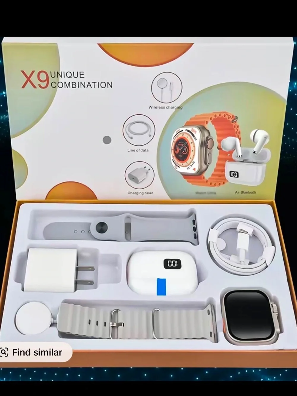 Smartwatch and Earbuds Combo — Gray/White
